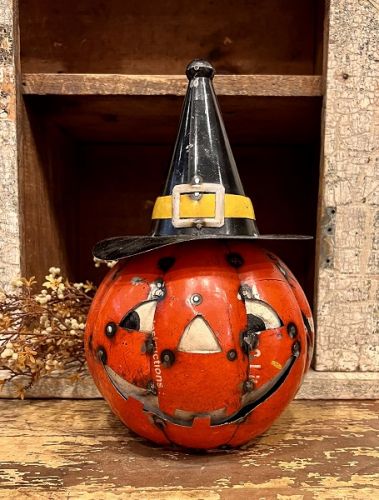 PUMPKIN W/ WITCH HAT AVAIL JUNE 2025